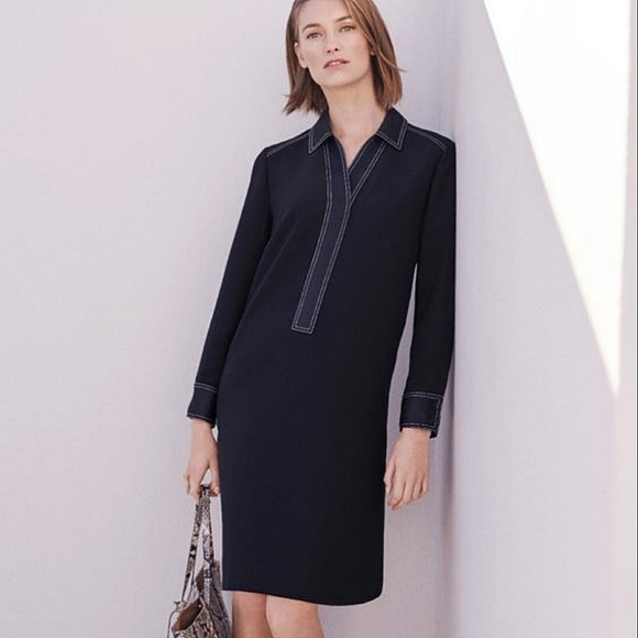 Hobbs London Tora Satin Trim Dress 10 - Picture 1 of 4